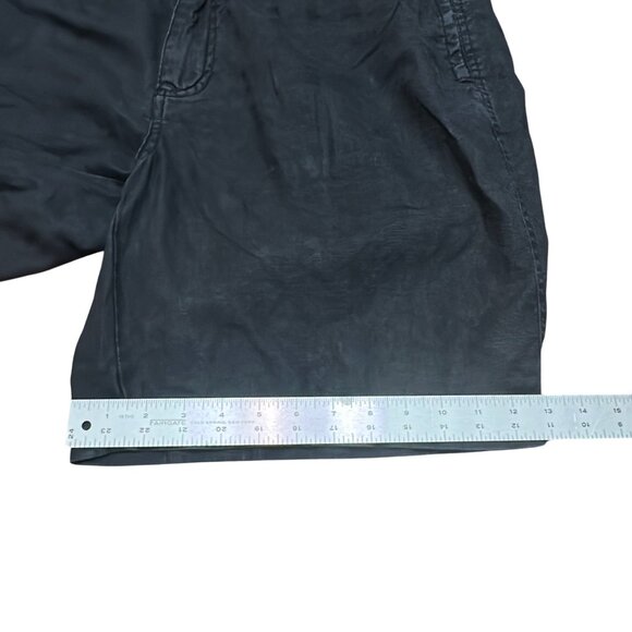 28 Palms Shorts Women XL 9" Black 100% Linen Elastic Waist Zip Button - Picture 12 of 12